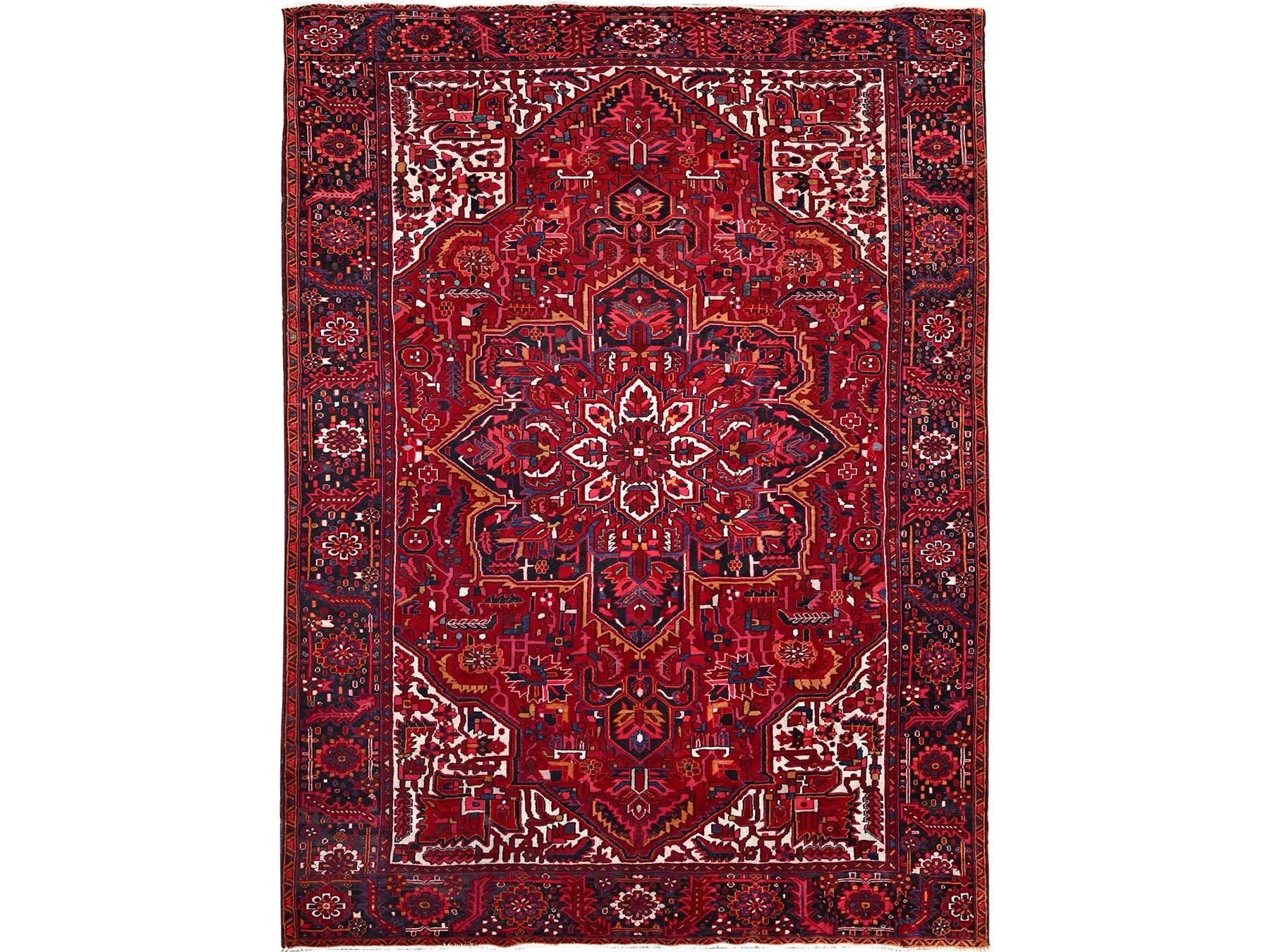 Heriz Heriz hand-knotted wool rug in Red & Black, 9'7" x 12'6" — SKU O086143