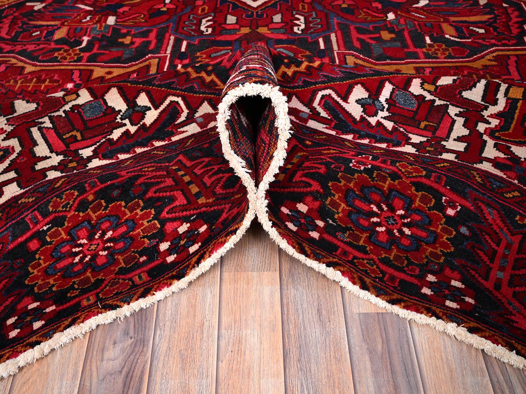 Heriz Heriz hand-knotted wool rug in Red & Black, 9'7" x 12'6" — SKU O086143 (view 5)