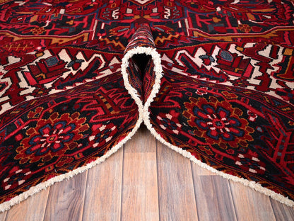 Heriz Heriz hand-knotted wool rug in Red & Black, 9'7" x 12'6" — SKU O086143 (view 5)