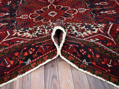 Red 7'1" x 9'6" Traditional Hand knotted Wool Rug - Sku: O086174