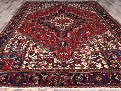 Heriz Heriz hand-knotted wool rug in Red & Blue, 8'11" x 11'3" — SKU O086177 (view 2)
