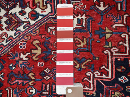 Heriz Heriz hand-knotted wool rug in Red & Blue, 8'11" x 11'3" — SKU O086177 (view 7)