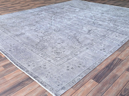 Tabriz Vintage hand-knotted wool rug in Gray, 9'6" x 12'4" — SKU O086193 (view 3)