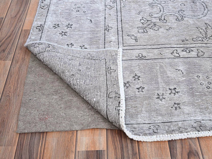Grey 9'6" x 12'4" Vintage Hand knotted Wool Rug - Sku: O086193