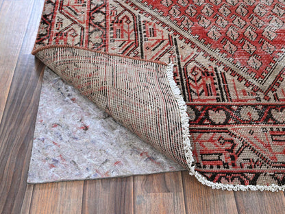 Sarouk Vintage hand-knotted wool rug in Red & Ivory, 3'10" x 6'1" — SKU O0861 (view 3)