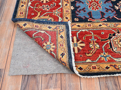 Blue 8'2" x 9'7" Heriz Hand knotted Wool Rug - Sku: O086200