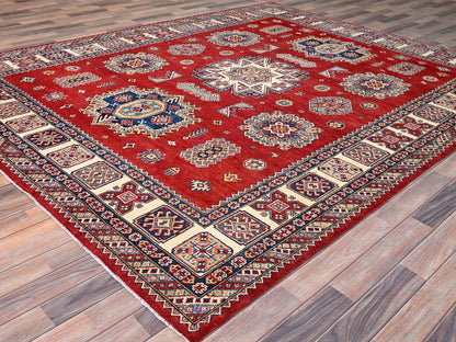 Red 8'2" x 10'0" Tribal Hand knotted Wool Rug - Sku: O086216