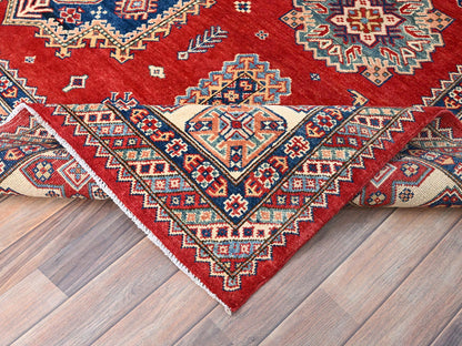 Red 8'2" x 10'0" Tribal Hand knotted Wool Rug - Sku: O086216