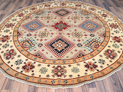 Brown 7'10" x 7'10" Kazak Hand knotted Wool Rug - Sku: O086220