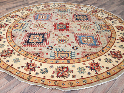 Brown 7'10" x 7'10" Kazak Hand knotted Wool Rug - Sku: O086220