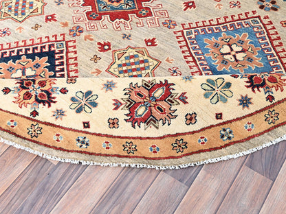 Brown 7'10" x 7'10" Kazak Hand knotted Wool Rug - Sku: O086220