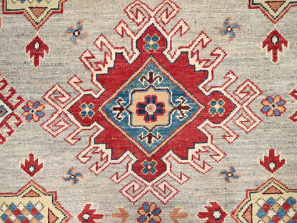 Brown 7'10" x 7'10" Kazak Hand knotted Wool Rug - Sku: O086220
