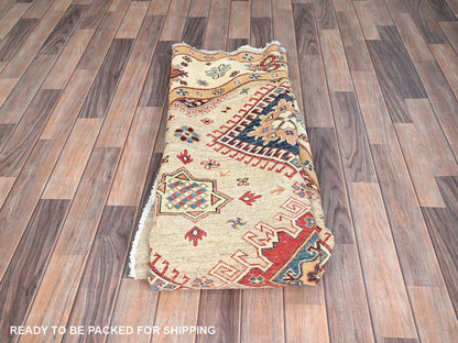 Brown 7'10" x 7'10" Kazak Hand knotted Wool Rug - Sku: O086220