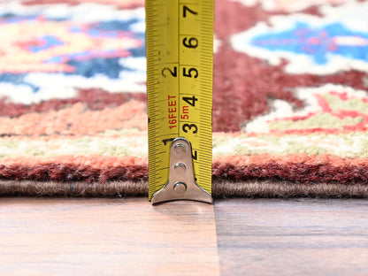 Brown 2'0" x 2'11" Kazak Hand knotted Wool Rug - Sku: O086225