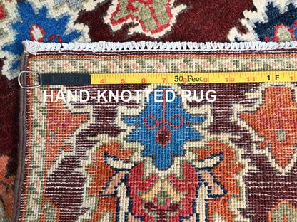 Brown 2'0" x 2'11" Kazak Hand knotted Wool Rug - Sku: O086225