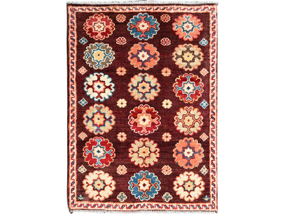 Brown 2'0" x 2'10" Kazak Hand knotted Wool Rug - Sku: O086241