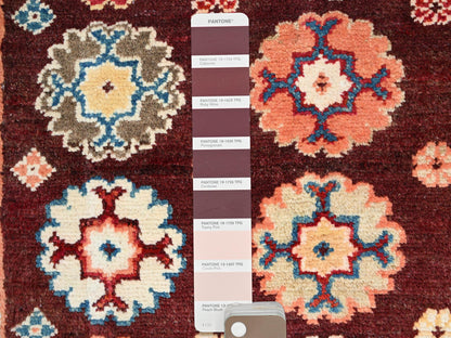 Brown 2'0" x 2'10" Kazak Hand knotted Wool Rug - Sku: O086241