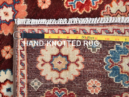 Brown 2'0" x 2'10" Kazak Hand knotted Wool Rug - Sku: O086241