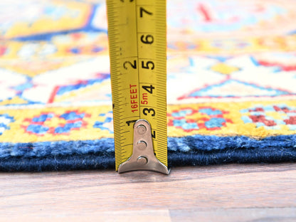 Blue 2'7" x 9'6" Kazak Hand knotted Wool Rug - Sku: O086248