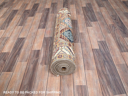 Kazak Kazak hand-knotted wool runner in Gray & Ivory, 2'10" x 9'9" — SKU O086249 (view 5)