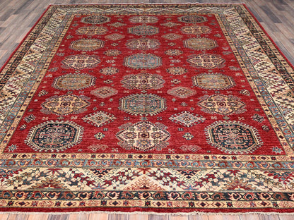 Kazak Kazak hand-knotted wool rug in Red & Ivory, 8'4" x 9'10" — SKU O086267 (view 2)