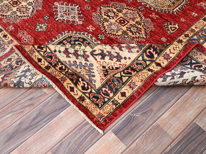 Kazak Kazak hand-knotted wool rug in Red & Ivory, 8'4" x 9'10" — SKU O086267 (view 6)
