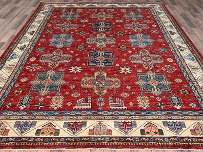 Kazak Kazak hand-knotted wool rug in Red & Ivory, 8'2" x 10'4" — SKU O086269 (view 2)