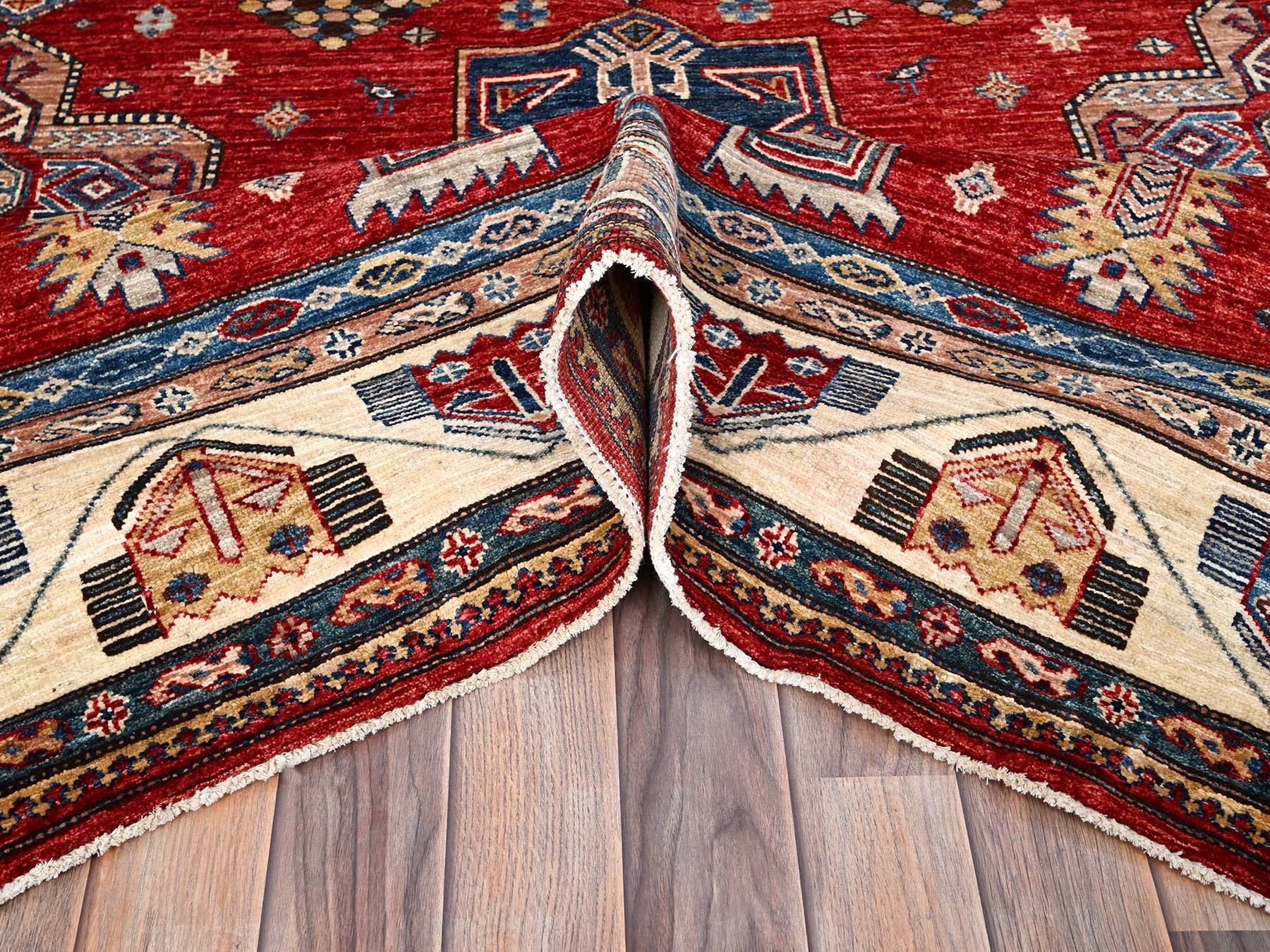 Kazak Kazak hand-knotted wool rug in Red & Ivory, 8'2" x 10'4" — SKU O086269 (view 5)