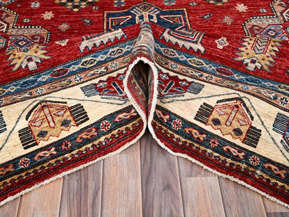 Kazak Kazak hand-knotted wool rug in Red & Ivory, 8'2" x 10'4" — SKU O086269 (view 5)