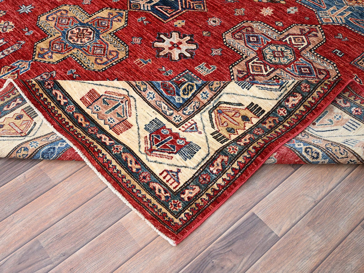 Kazak Kazak hand-knotted wool rug in Red & Ivory, 8'2" x 10'4" — SKU O086269 (view 6)