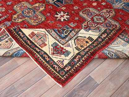 Kazak Kazak hand-knotted wool rug in Red & Ivory, 8'2" x 10'4" — SKU O086269 (view 6)
