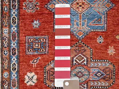 Kazak Kazak hand-knotted wool rug in Red & Ivory, 8'2" x 9'10" — SKU O086273 (view 7)