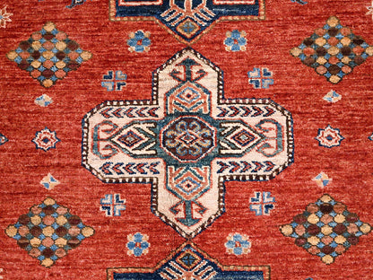 Kazak Kazak hand-knotted wool rug in Red & Ivory, 8'2" x 9'10" — SKU O086273 (view 8)