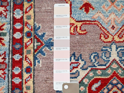 Kazak Kazak hand-knotted wool runner in Gray & Blue, 2'7" x 9'3" — SKU O086289 (view 4)