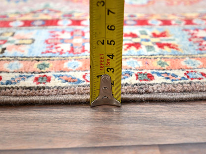 Kazak Kazak hand-knotted wool runner in Gray & Blue, 2'7" x 9'3" — SKU O086289 (view 6)