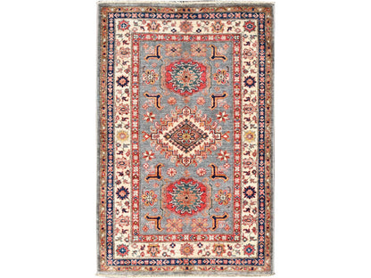 Kazak Kazak hand-knotted wool rug in Ivory, 3'4" x 5'1" — SKU O086315