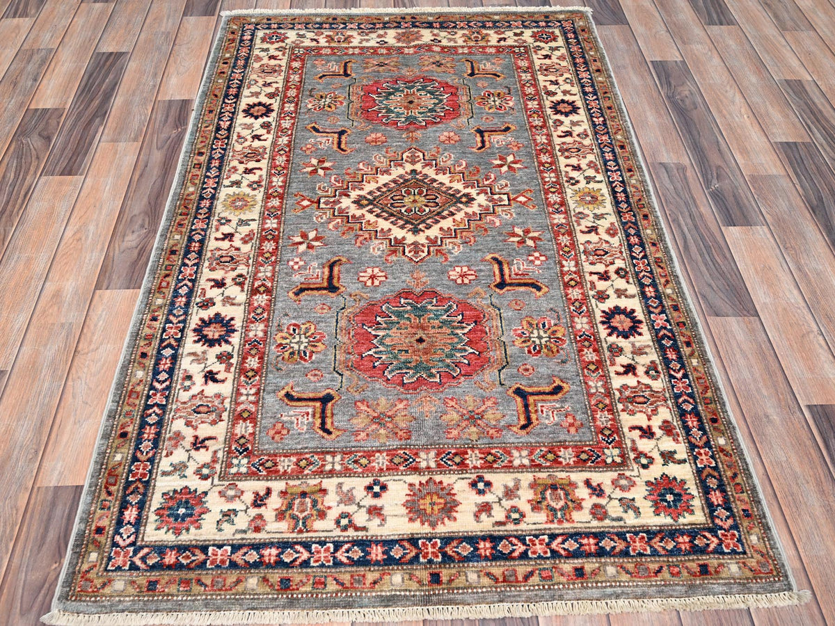 Kazak Kazak hand-knotted wool rug in Ivory, 3'4" x 5'1" — SKU O086315 (view 2)