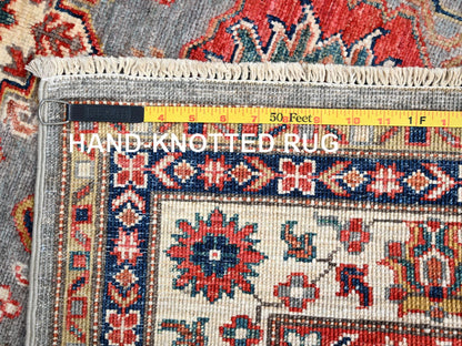 Ivory 3'4" x 5'1" Kazak Hand knotted Wool Rug - Sku: O086315