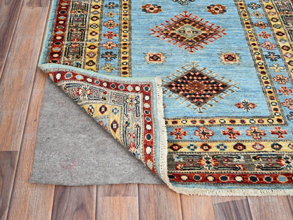 Blue 3'0" x 5'2" Kazak Hand knotted Wool Rug - Sku: O086319
