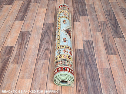 Blue 3'0" x 5'2" Kazak Hand knotted Wool Rug - Sku: O086319