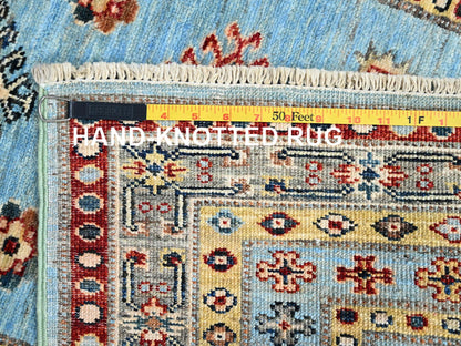 Blue 3'0" x 5'2" Kazak Hand knotted Wool Rug - Sku: O086319