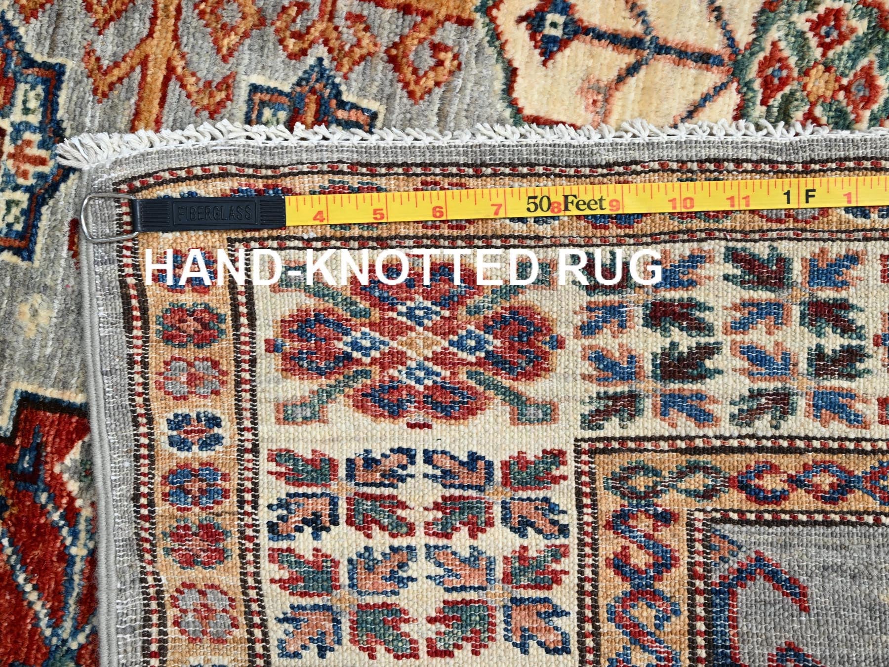 Kazak Kazak hand-knotted wool rug in Ivory, 3'11" x 5'11" — SKU O086320 (view 7)