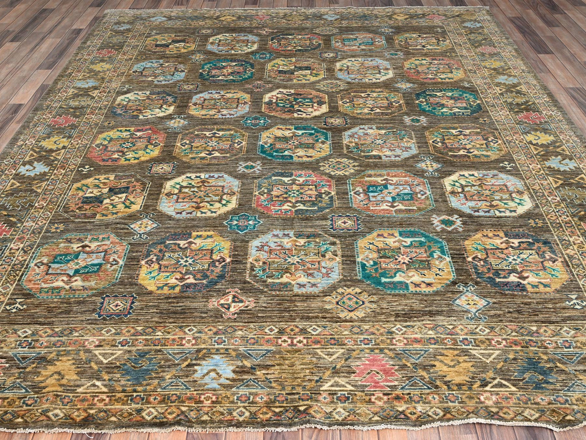 Kazak Kazak hand-knotted wool rug in Green, 8'5" x 9'11" — SKU O086341 (view 2)