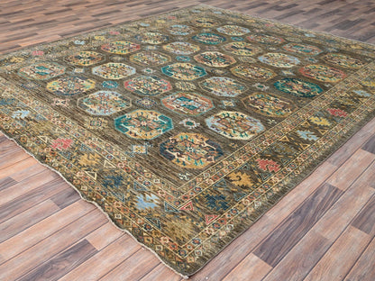 Kazak Kazak hand-knotted wool rug in Green, 8'5" x 9'11" — SKU O086341 (view 3)
