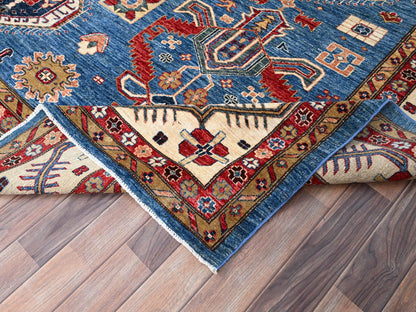 Blue 9'11" x 13'5" Kazak Hand knotted Wool Rug - Sku: O086343