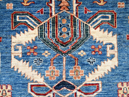 Blue 9'11" x 13'5" Kazak Hand knotted Wool Rug - Sku: O086343