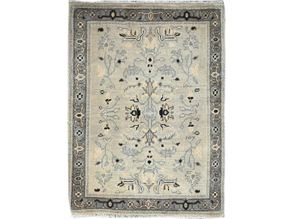 Heriz Heriz hand-knotted wool rug in Ivory & Gray, 2'3" x 3' — SKU O086382