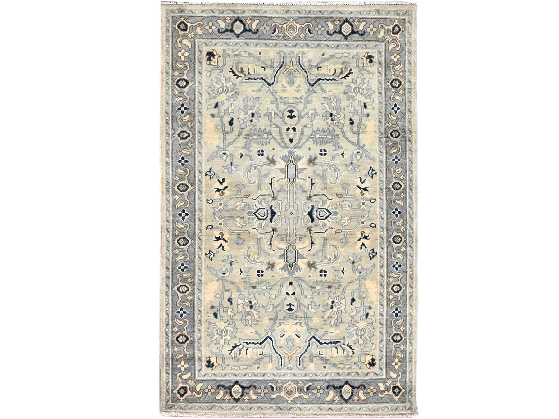 Heriz Heriz hand-knotted wool rug in Ivory & Gray, 3' x 4'10" — SKU O086389
