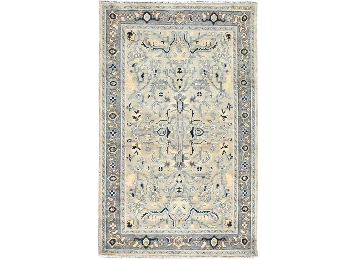 Heriz Heriz hand-knotted wool rug in Ivory & Gray, 3' x 4'10" — SKU O086389