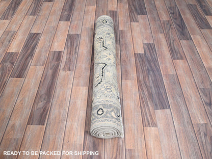 Grey 3'0" x 4'10" Traditional Hand knotted Wool Rug - Sku: O086390